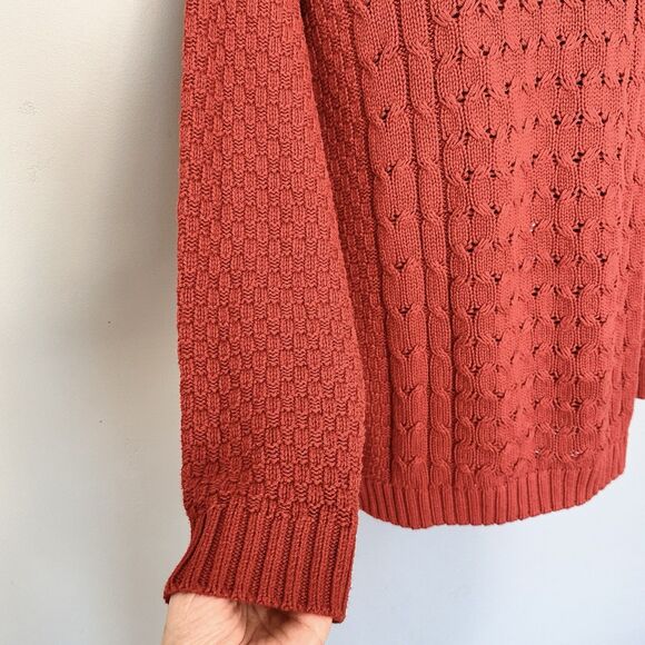 Old Navy Cable Knit Sweater Pullover Womens L Fisherman Preppy Scandi Fall - Picture 5 of 10